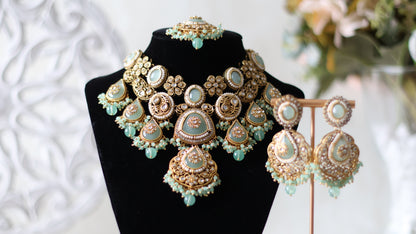 Jannat necklace set - Mint