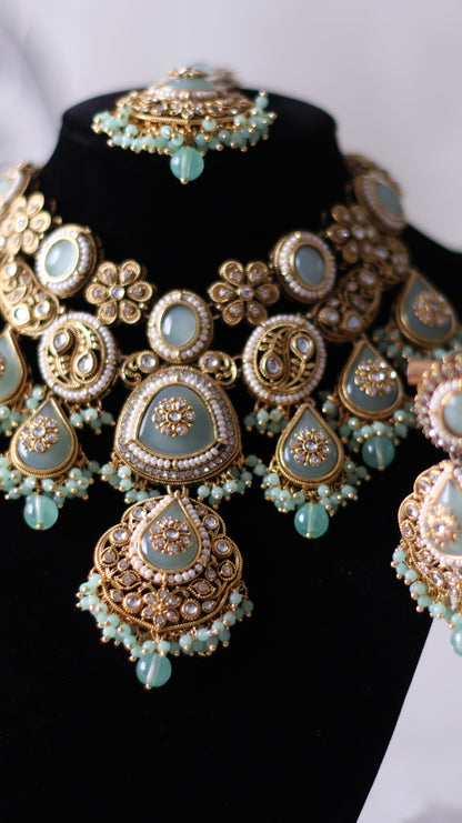 Jannat necklace set - Mint
