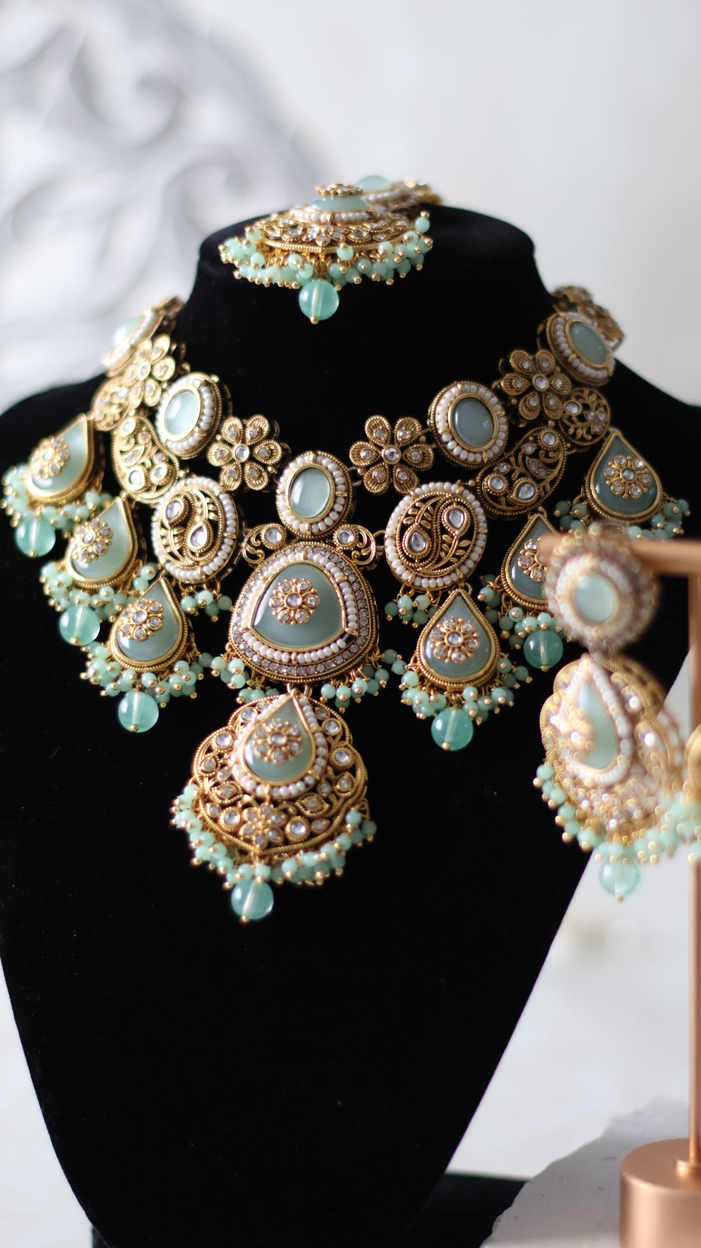 Jannat necklace set - Mint