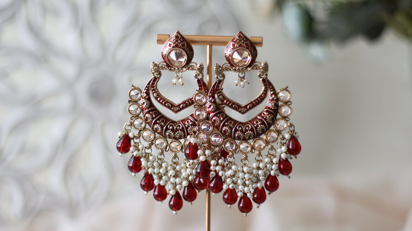 Tara earrings - Maroon
