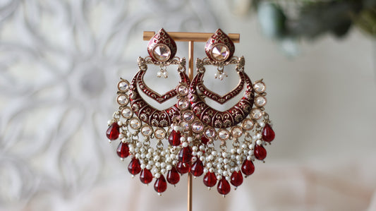 Tara earrings - Maroon