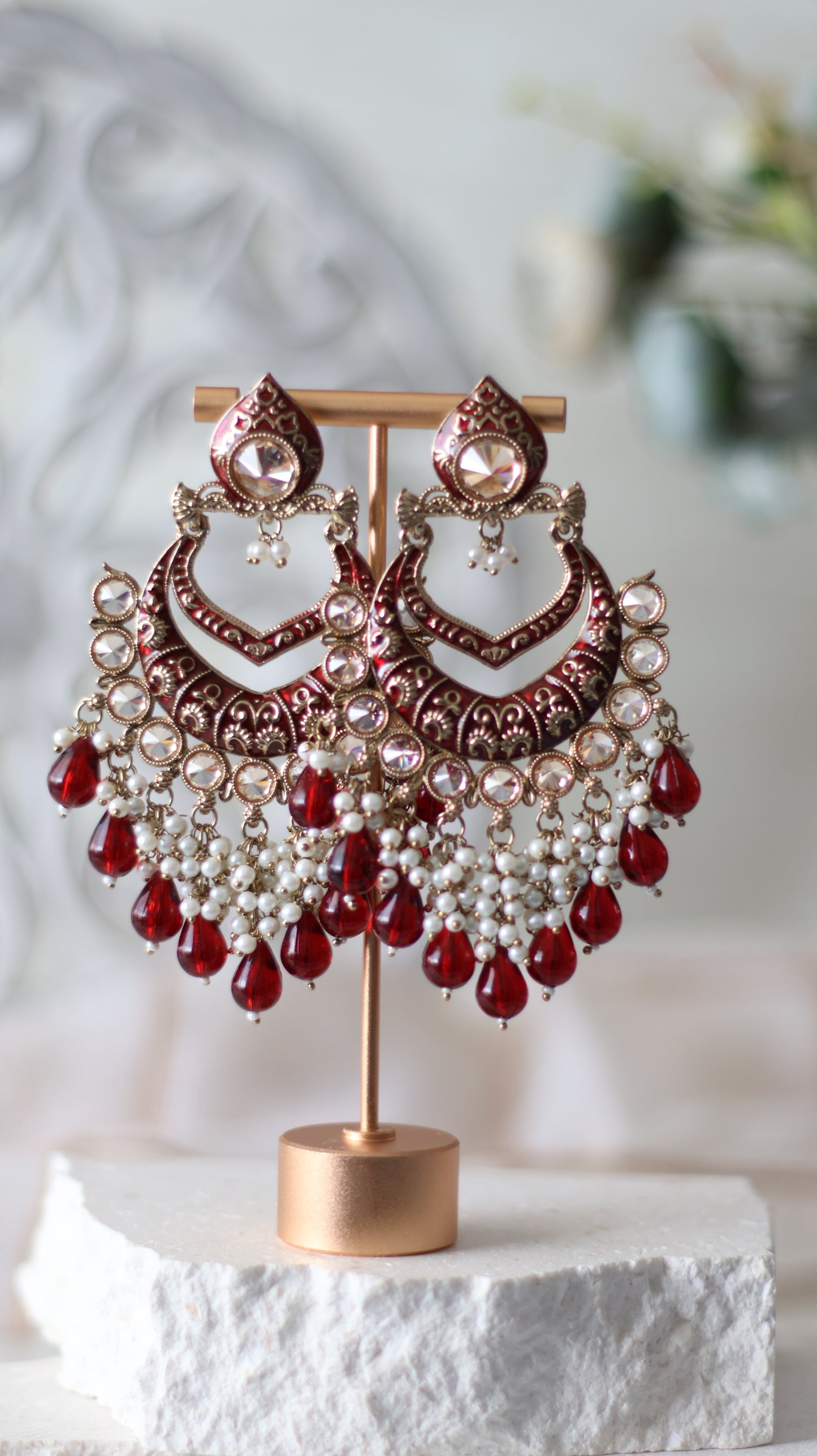 Tara earrings - Maroon