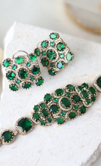 Ravika necklace set - Green