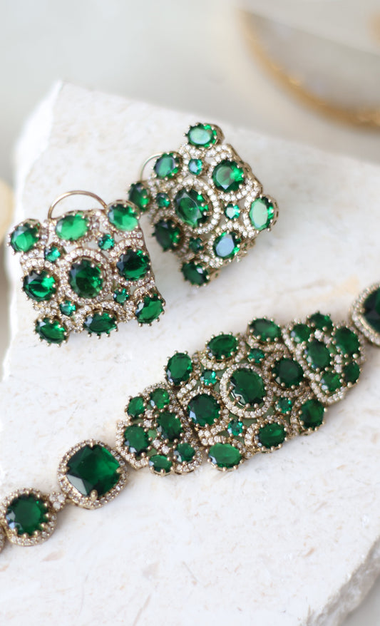 Ravika necklace set - Green