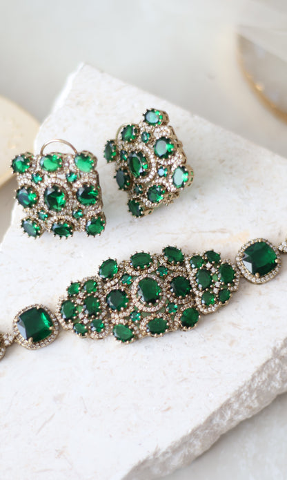 Ravika necklace set - Green