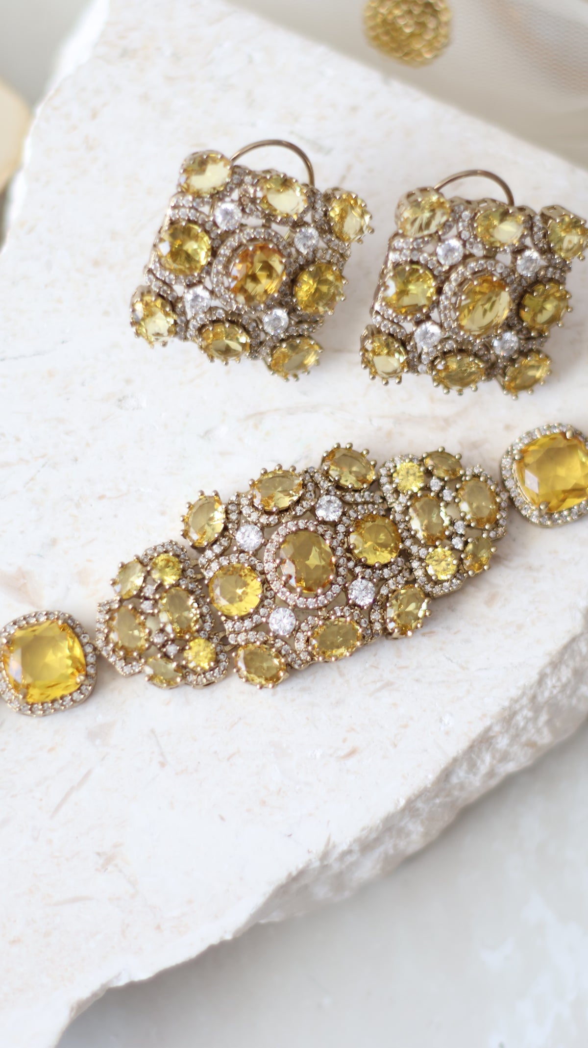 Ravika necklace set - Yellow