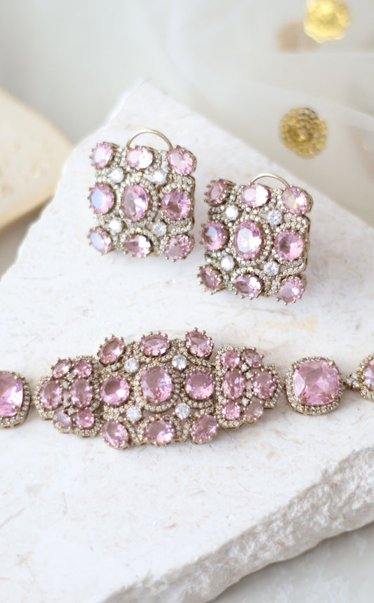 Ravika necklace set - Pink