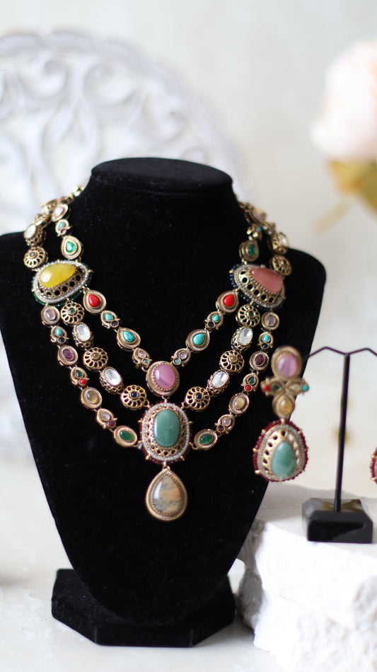Bella necklace set - Green