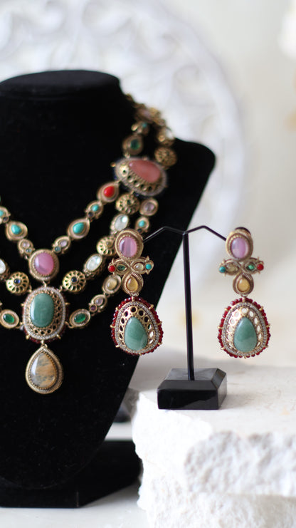 Bella necklace set - Green