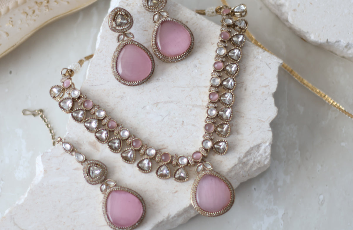 Reema Necklace set - Pink