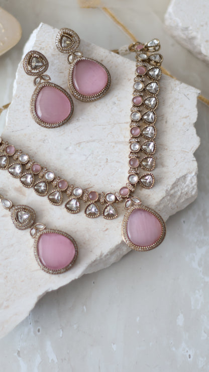 Reema Necklace set - Pink