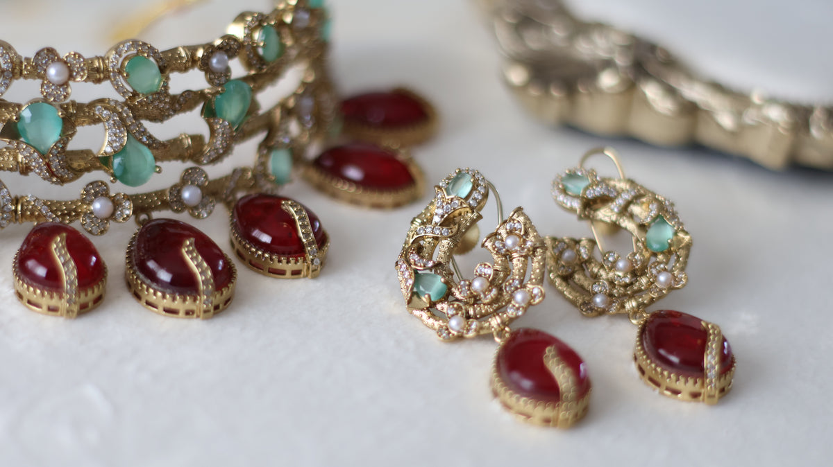 Wafa Necklace set - Ruby