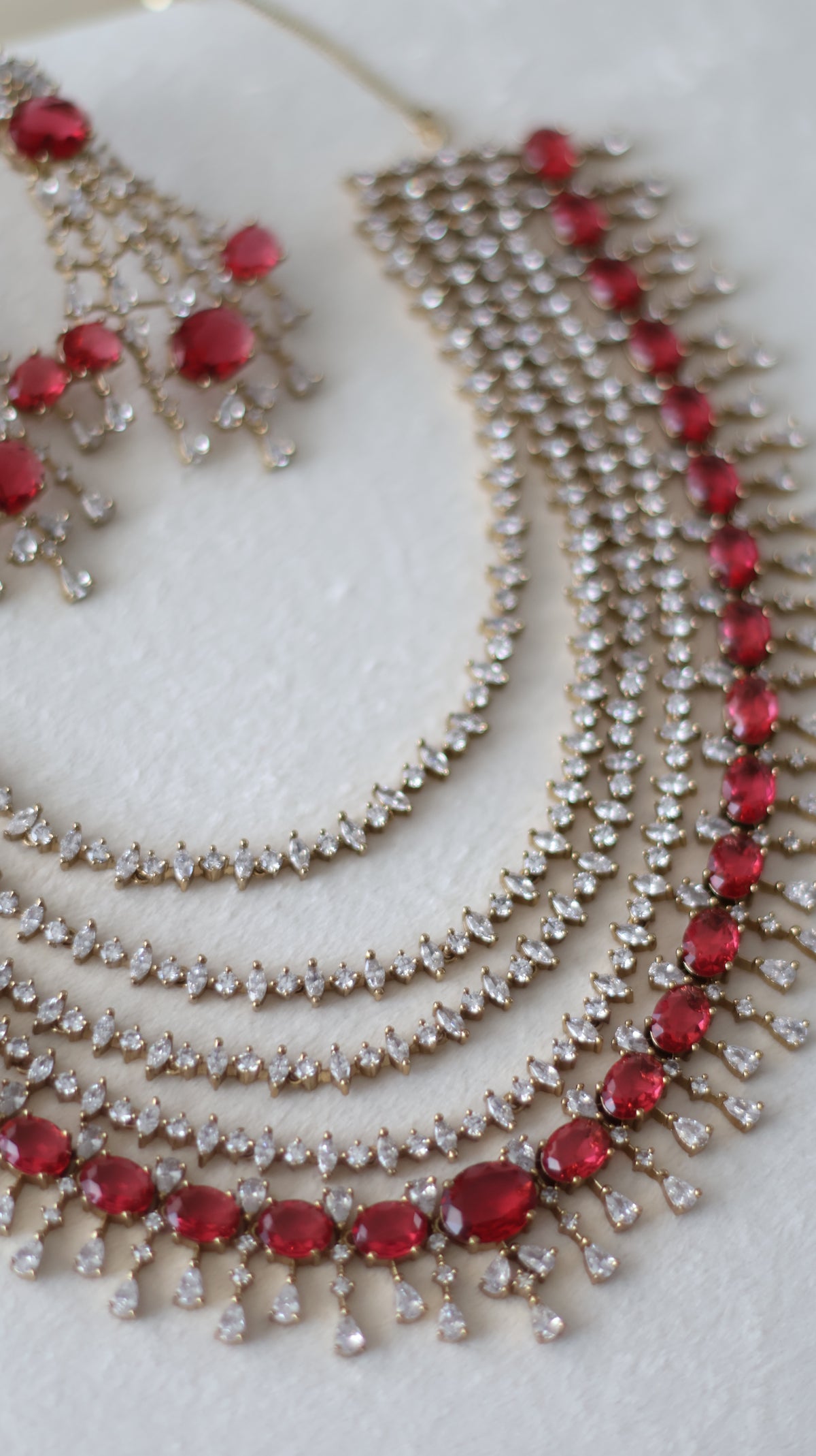 Jiya necklace set - Ruby