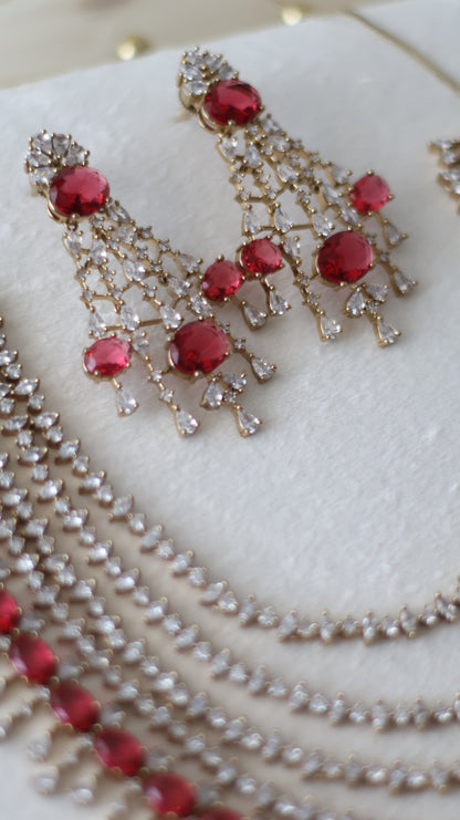 Jiya necklace set - Ruby