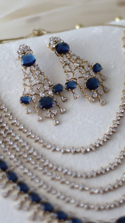 Jiya necklace set - Navy