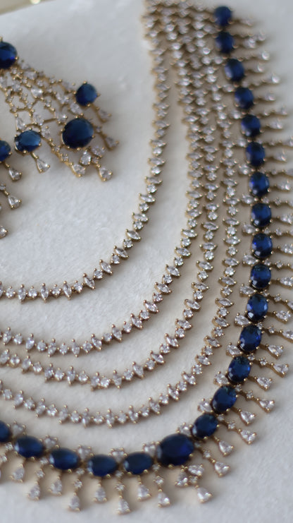 Jiya necklace set - Navy