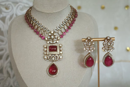 Nisha necklace set - Ruby