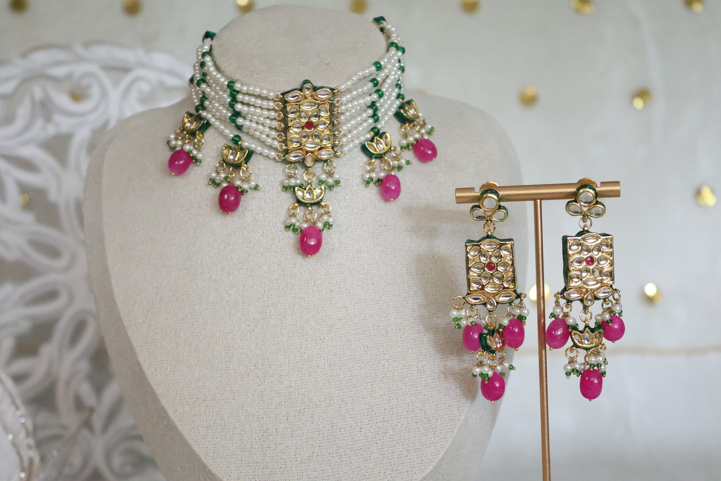 Mariam necklace set - Pink