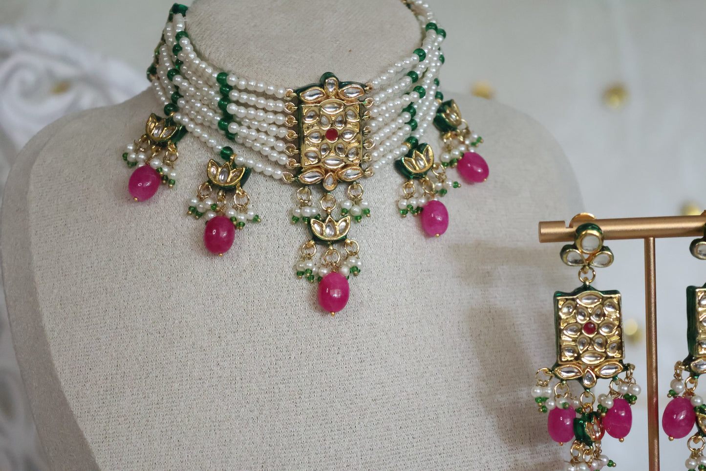 Mariam necklace set - Pink