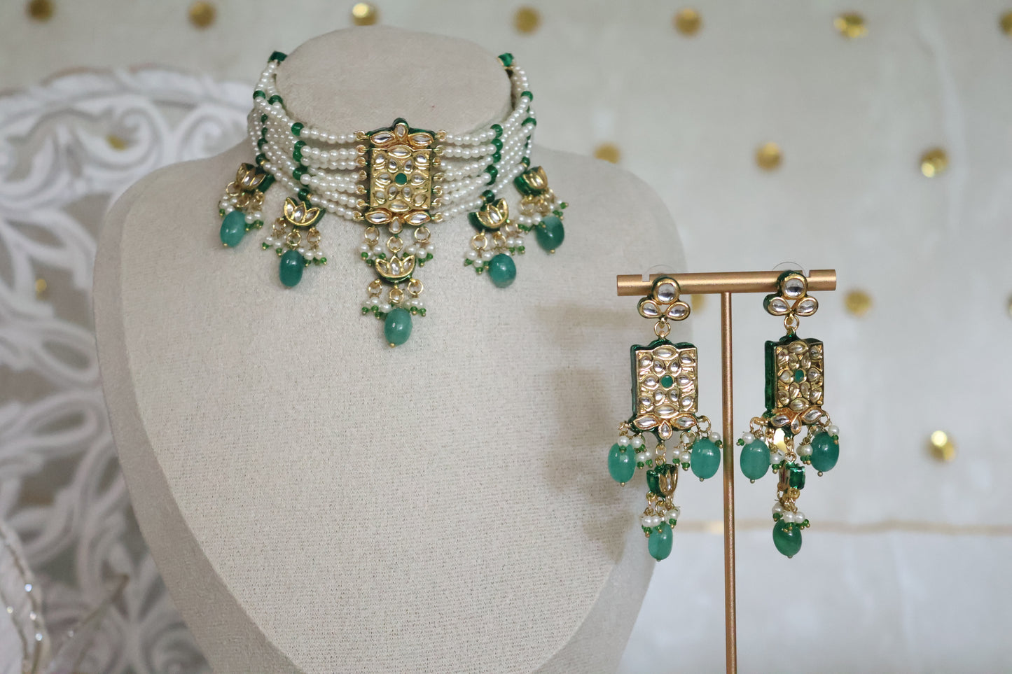 Mariam necklace set - Emerald