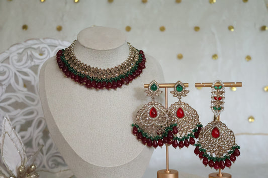 Sanjana necklace set - Green