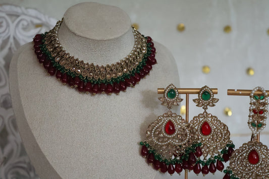 Sanjana necklace set - Green