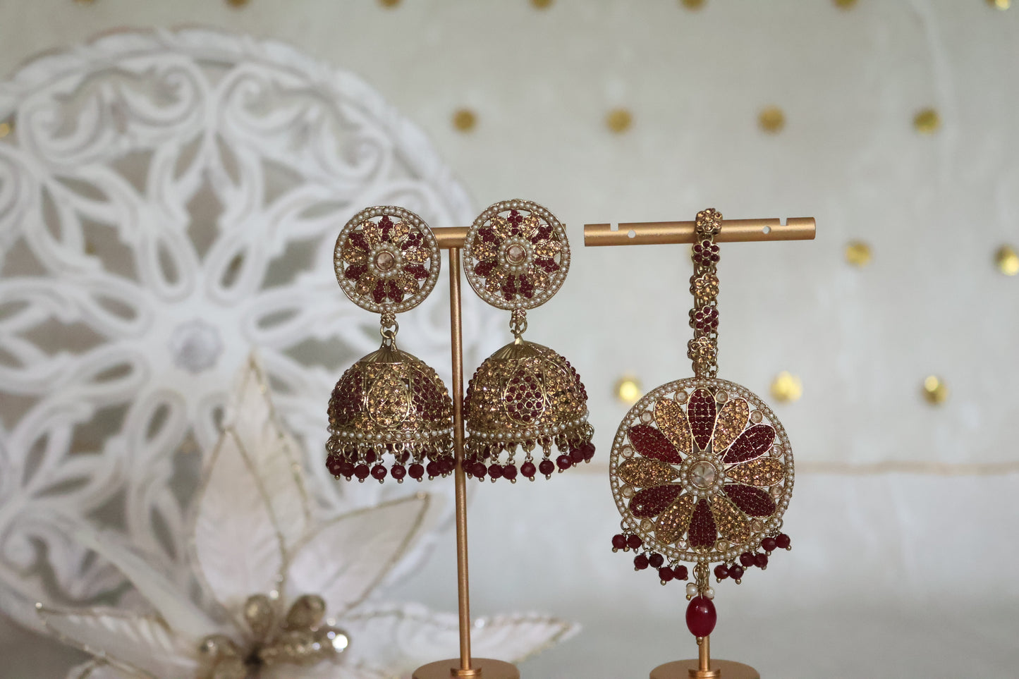 Kalki earrings tikka set