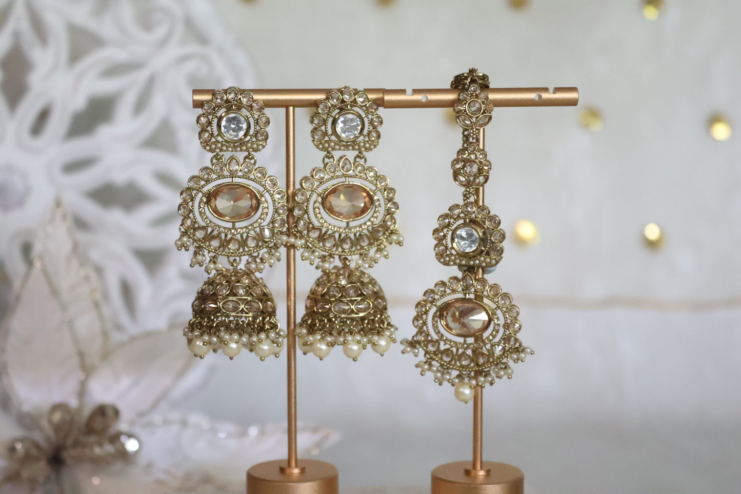 Rani earrings tikka set - Gold