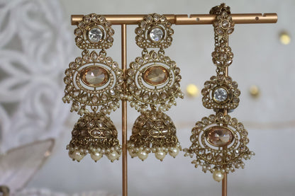 Rani earrings tikka set - Gold