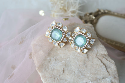 Chloe studs - Aqua blue