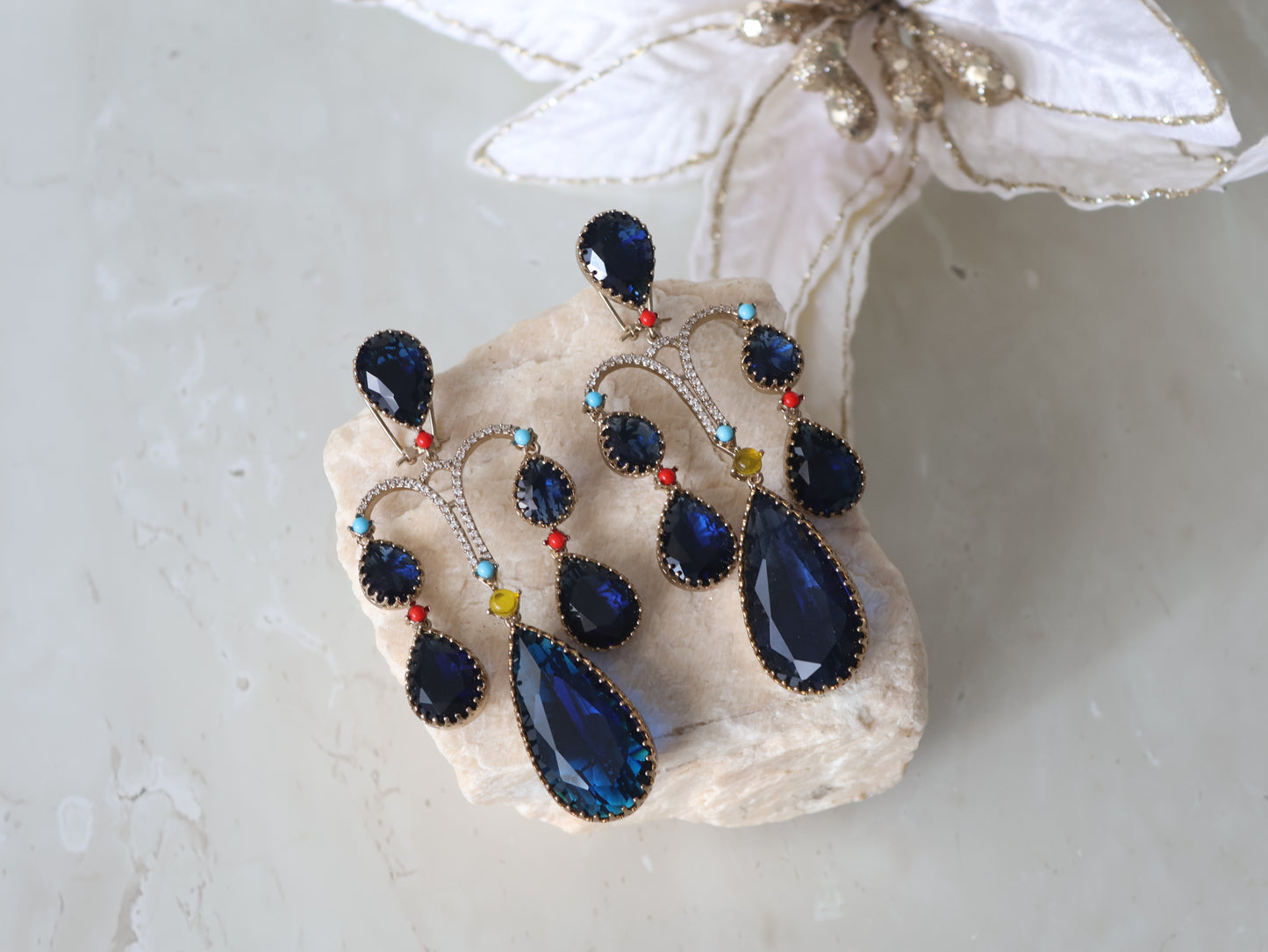 Ina earrings - Navy Blue
