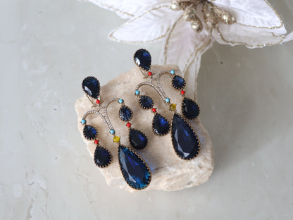 Ina earrings - Navy Blue