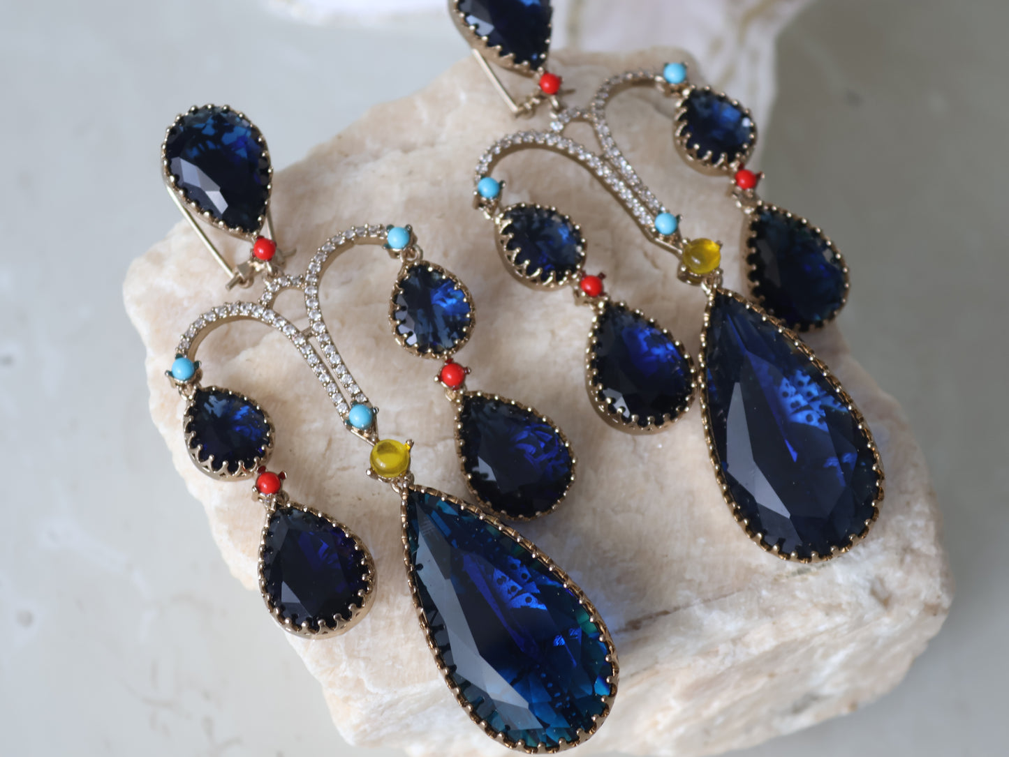 Ina earrings - Navy Blue