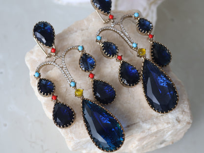 Ina earrings - Navy Blue