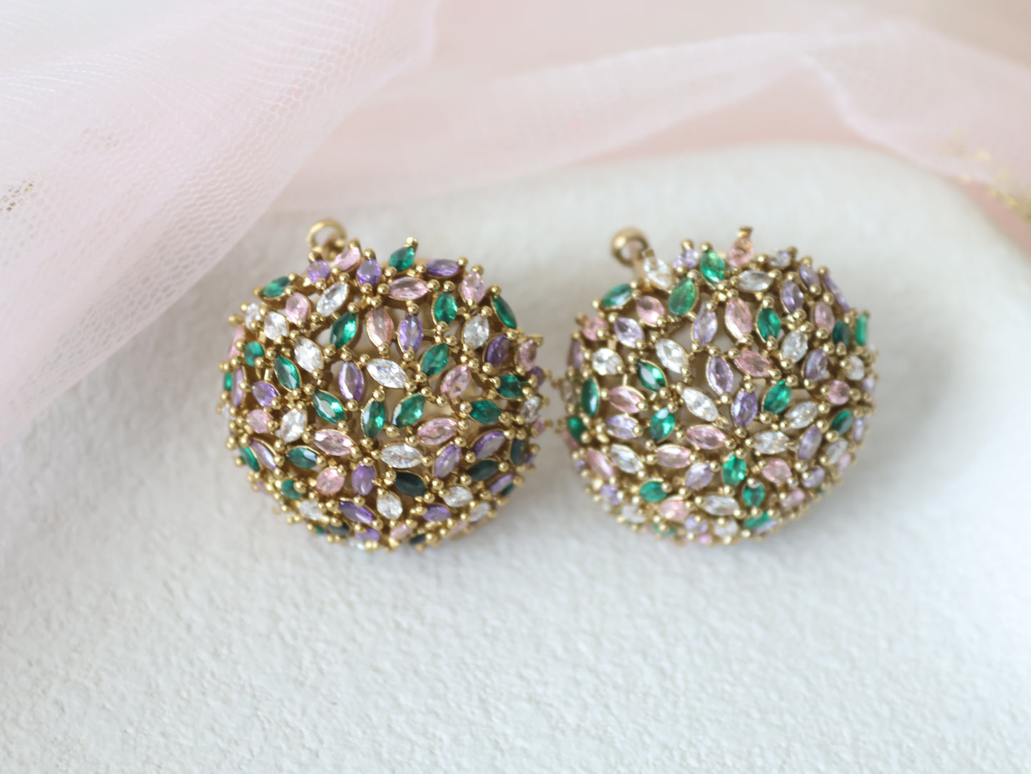 Kanika studs - Pink/Green
