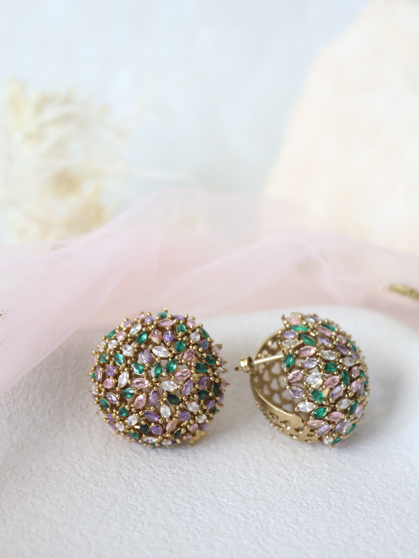 Kanika studs - Pink/Green