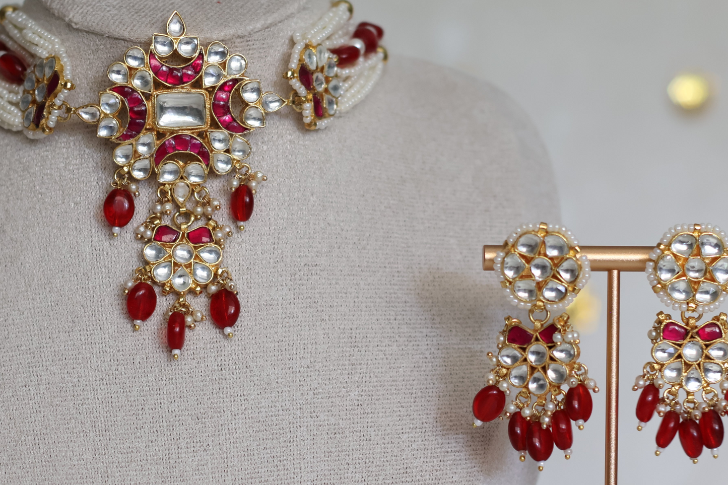 Tapsee necklace set - Maroon