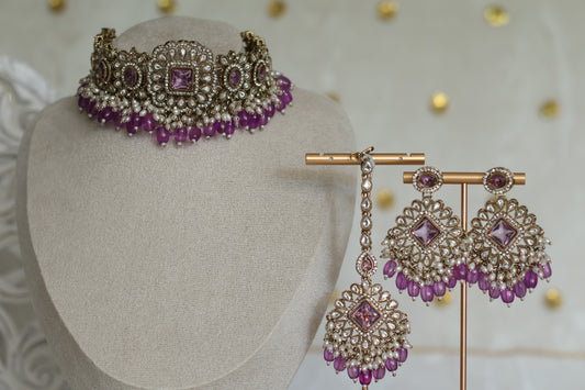 Mizoi necklace set - Purple