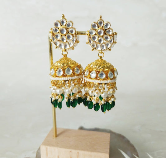 Mannat Earrings - Green