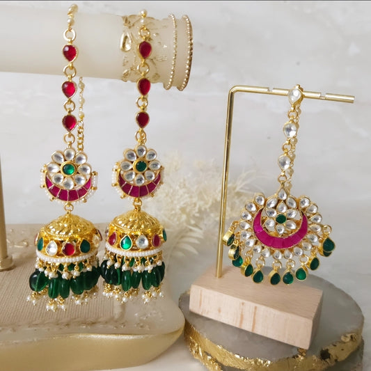 Soni earring tikka set