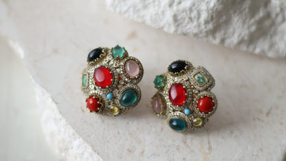 Amber studs - Red