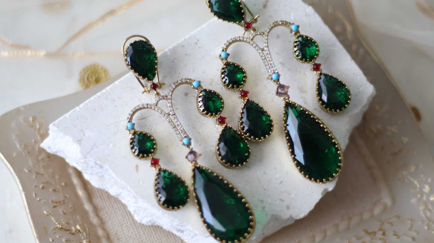 Ina earrings - Green