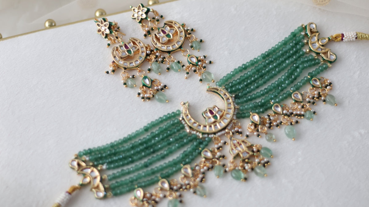 Jasleen necklace set - Green