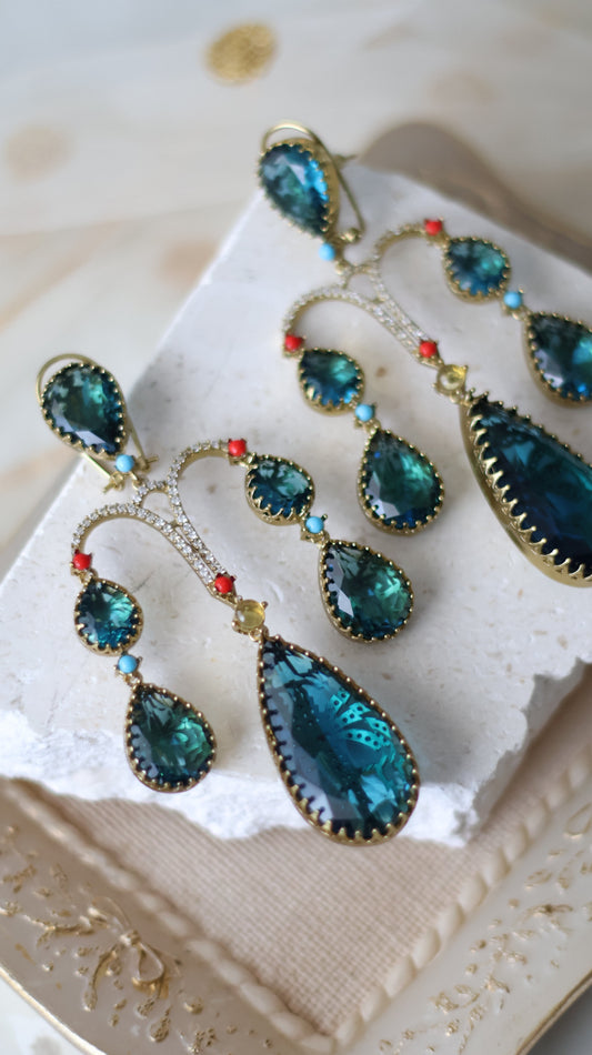 Ina earrings - Teal