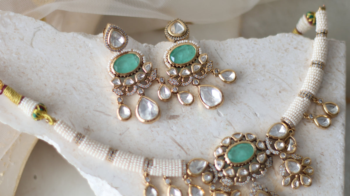 Mehar necklace set - Aqua