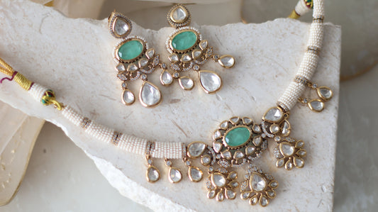 Mehar necklace set - Aqua