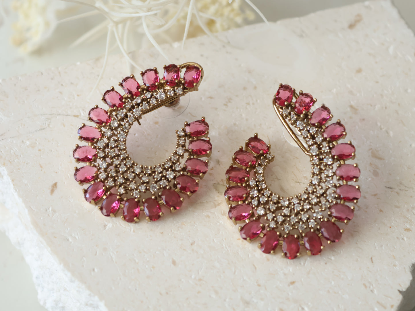 Ambika studs - Ruby