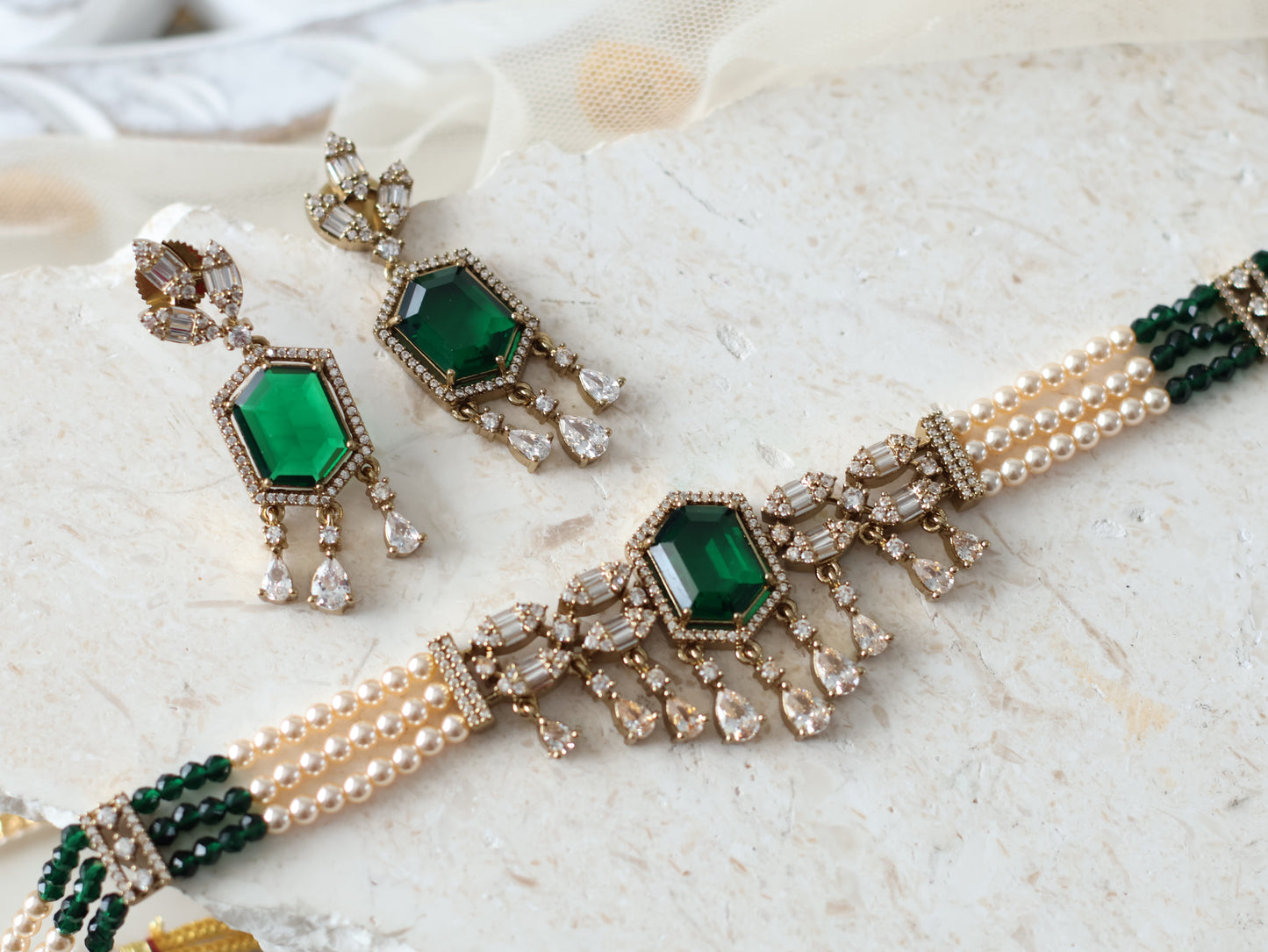 Zinni Necklace set - Green