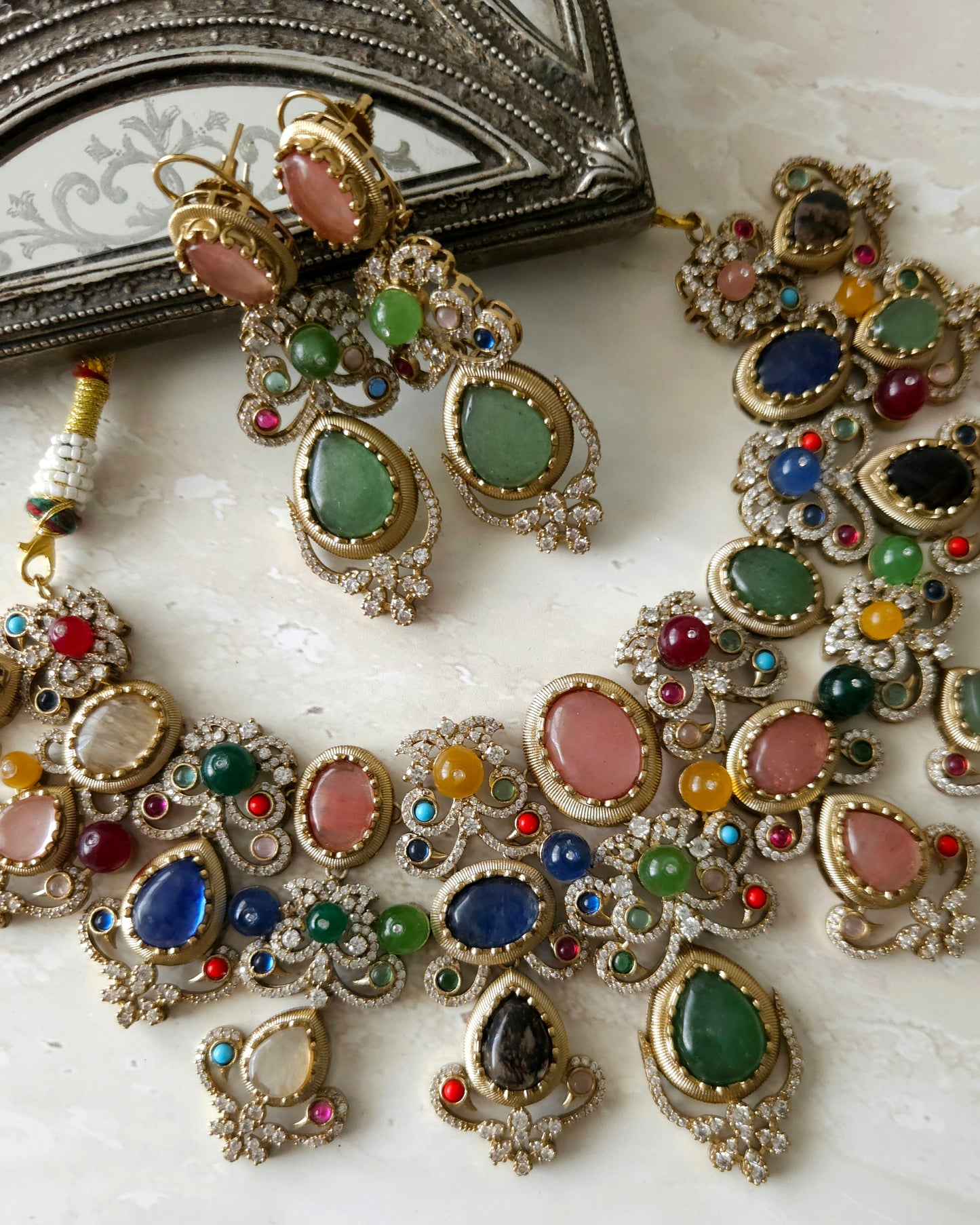 Asreet necklace set - Peach