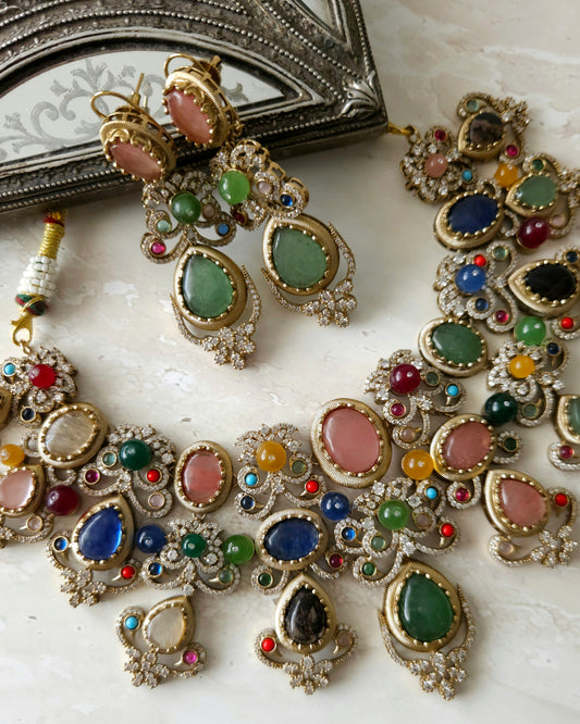 Asreet necklace set - Peach